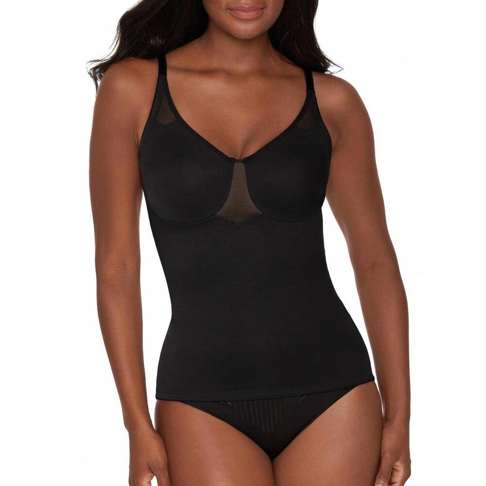NEW MIRACLESUIT sexy sheer shaping cami in black